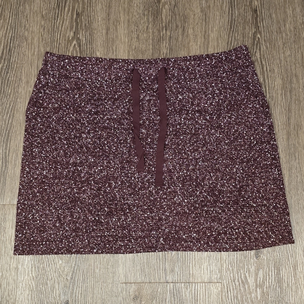 Loft Burgundy and White Speckled Skirt with Pockets XL